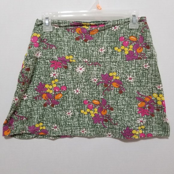 Free People skirt Small daisy floral cherry grape leaf print mini stretch summer - Picture 1 of 14
